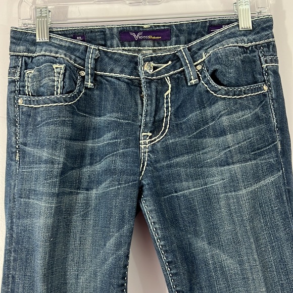 Vigoss Collection, small, 29” waist jeans, rhinestone buttons, boot cut - Picture 2 of 13